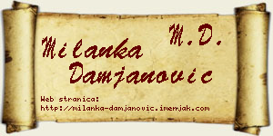 Milanka Damjanović vizit kartica